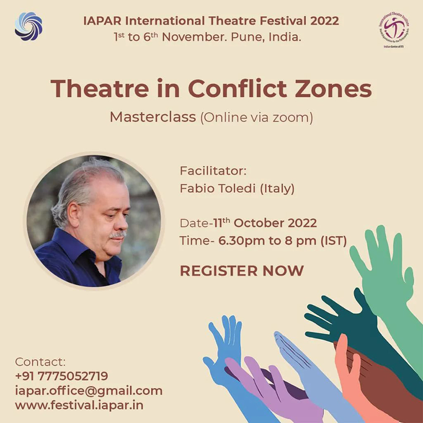 Locandina 11-10-22 “Theatre in conflict zones” Festival India